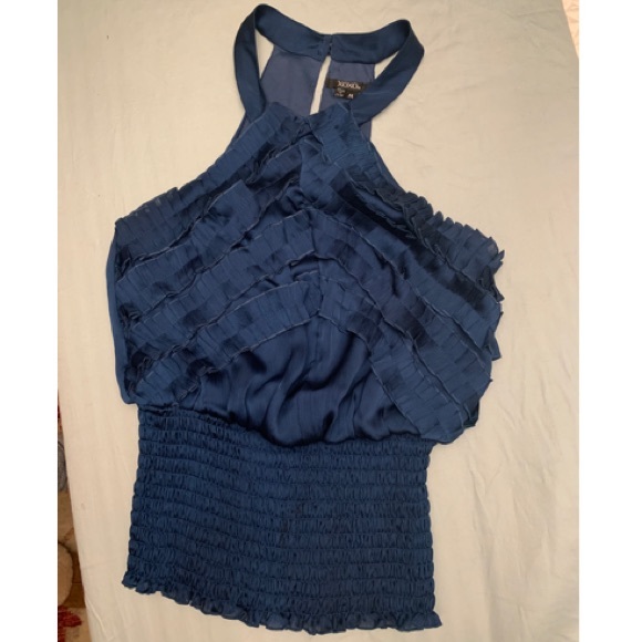 Blue Halter Blouse - Picture 1 of 2